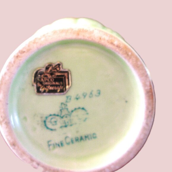 Vtg Napco Peach Blossom creamer & sugar bowl with lid from 20th cen - Picture 12 of 13